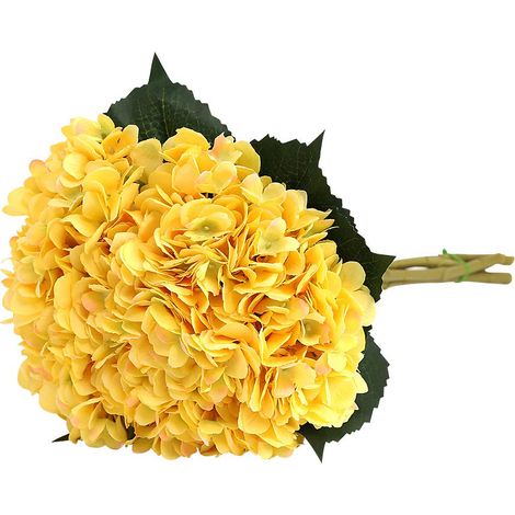 5pcs Hortensia, Fleurs en soie ajustables, Décoration murale et guirlande, Intérieur mariage fête (1/5)