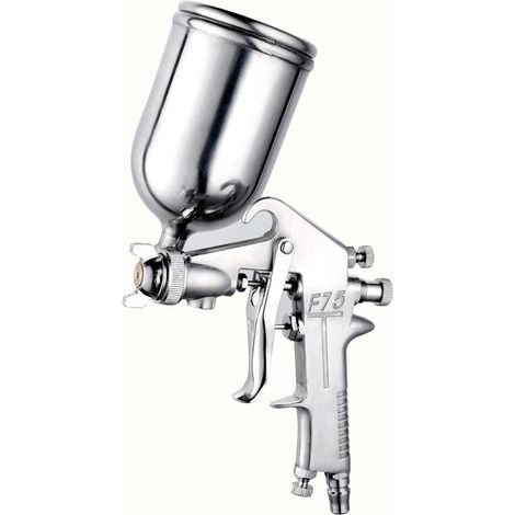 Pistolet à Peinture, Pistolet à Air Comprimé F-75 Embout de Buse de 1,5 mm avec Tasse Supérieure de 400 Ml Alimentation Par Gravité Pistolet à Peinture pour Peinture De Voitures (1/5)