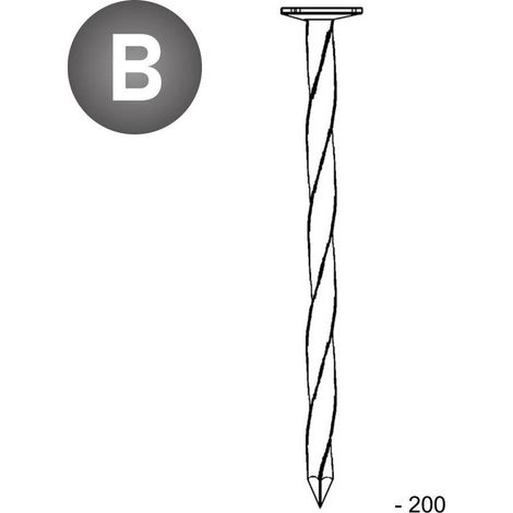 Pointe en Vrac Tête Plate Carré Torsadé (Ct) - 6.5x200 mm - 5 kg - D-Work (1/5)