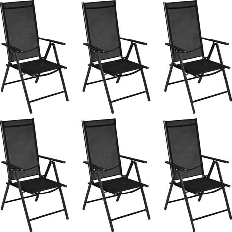 Ensemble à manger de jardin 7 pcs aluminium noir (1/5)