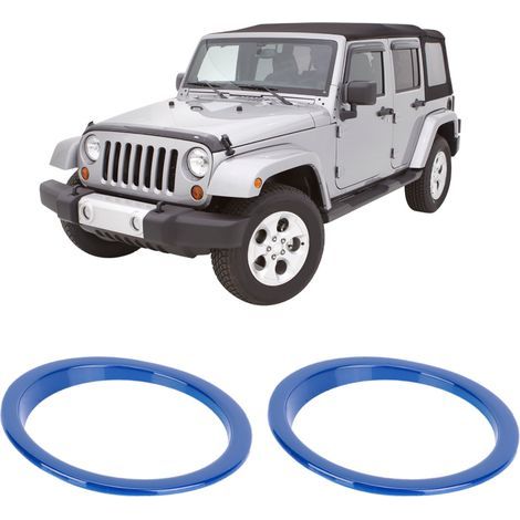 Paire d'enjoliveurs de clignotants extérieurs compatibles avec Jeep Wrangler 2007-2017 (bleu) (1/5)