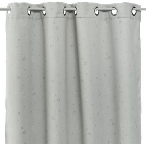 Rideau Occultant Etoile 140x260cm Gris