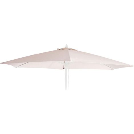 Funda de recambio para parasol Florida, funda de recambio para parasol, Ø 3m poliéster 6 varillas, crema