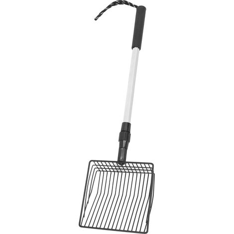 Pelle à litière extensible pour chat, légère et polyvalente, écran fin, manche long, poulailler en métal, pelle à merde modèle A, 2 sections (1/5)