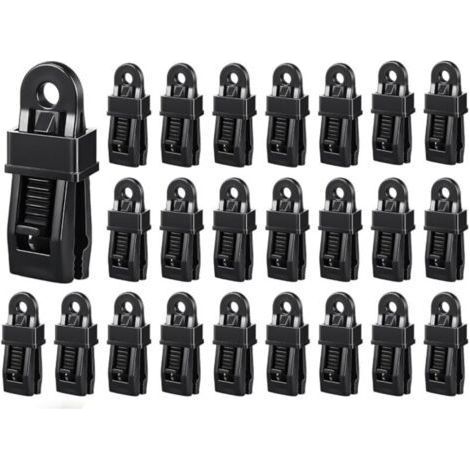 24 Pince pour Bache , Fixation Bache pour Camping, Carvanes, Pique-Nique (1/4)