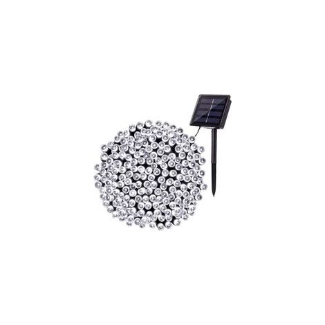 Guirlande lumineuse solaire extérieure 22 m, 200 LED étanches IP65, 8 modes d’éclairage décoratif (blanc froid), idéale pour jardin, terrasse, arbres, clôture, maison, fêtes et mariages – Classe énerg (1/5)