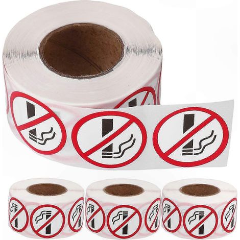 Lot de 4 étiquettes autocollantes d'avertissement anti-tabac pour décoration et signalisation, adhésif résistant, usage intérieur et extérieur (1/4)
