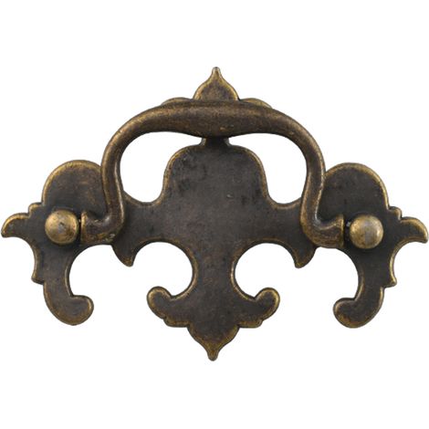 Ensemble de 2 barres de traction pour meubles suspendus, en bronze antique, entraxe de 10,9 cm.