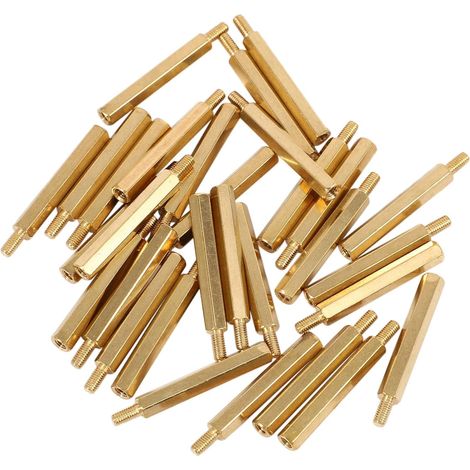 30 entretoises hexagonales M3 3 mm en laiton mâle femelle (1/5)