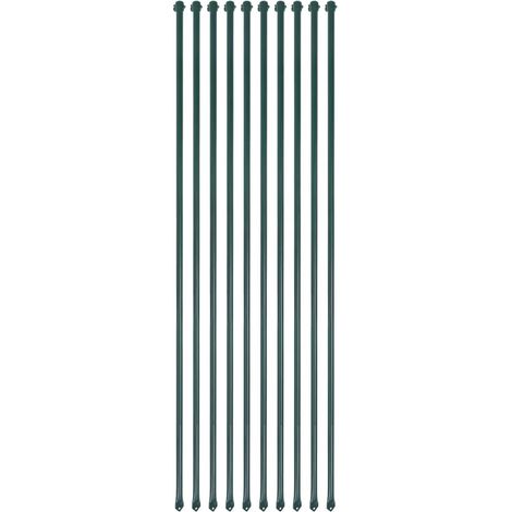 Lote de 10 estacas de jardín 1,5 m antioxidantes hidrófobas de metal verde 020046073 (1/4)
