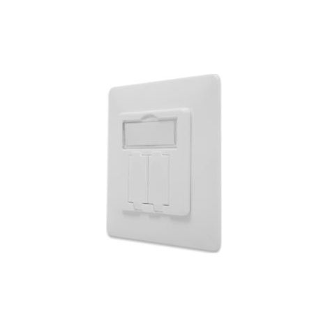 DIGITUS ANSCHLUSSDOSE FÜR KEYSTONE-MODUL - 2 PORT - 45° GEWINKELT - DESIGNFÄHIG - MIT STAUBSCHUTZ-KAPPE - WEIß