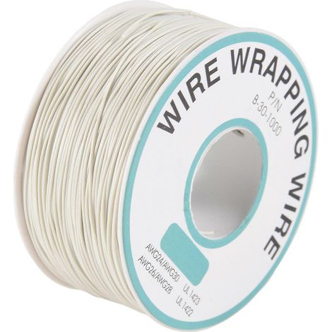 Bobine de câble de 305 mètres de fil de cuivre étamé recouvert de PVC blanc, calibre 30 AWG (1/5)