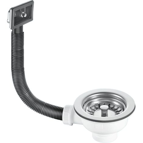 McAlpine BWSTOFRS 1.5" Basket Strainer Waste and Overflow: 113mm Stainless Steel Flange: Stemball Plug: Rectangular Overflow Grid: Centre Pin Model (1/4)