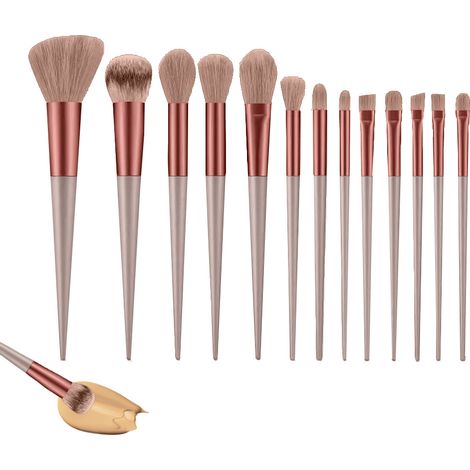 Ensemble de 13 pinceaux de maquillage : fond de teint, lèvres, correcteur, fard à paupières. (1/5)
