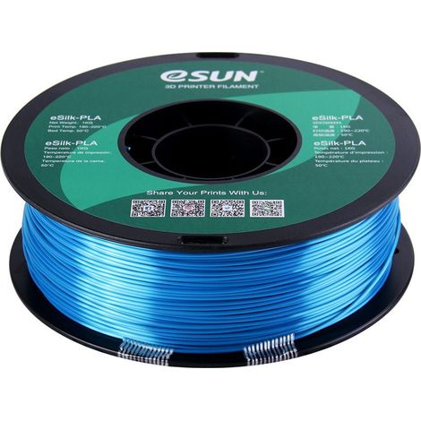 eSUN PLA-Silk Filament, 1.75mm, 1000g eSUN PLA-Silk Filament 1.75mm 1000g Cyan