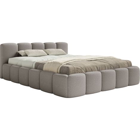 Selsey Cloudy Low – Polsterbett 120x200 cm, Bouclé Grau (1/5)
