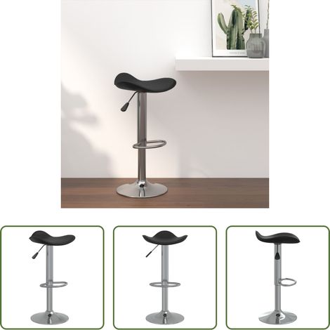 Chaise de bar - Tabouret de bar Noir Acier chromé et cuir artificiel (1/5)