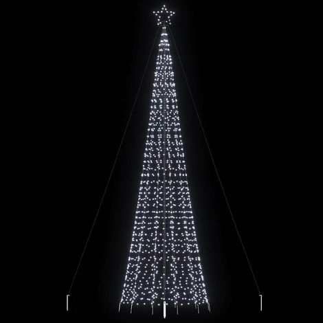 vidaXL LED Weihnachtsbaum mit Erdspießen 1534 LEDs Kaltweiß 500 cm (1/5)