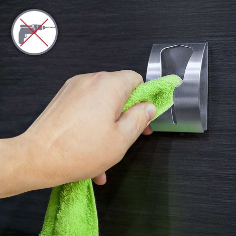 TATKRAFT IDA - PORTE-SERVIETTES SOLIDE ADHÉSIF EN ACIER INOXYDABLE 11816 (1/4)