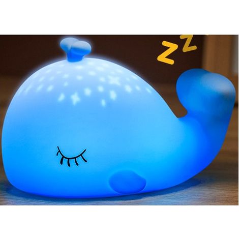 Veilleuse Bébé Bruit Blanc Rechargeable, Tactile Silicone Baleine, Lampe Chevet Allaitement RGB 7 Couleurs (1/5)