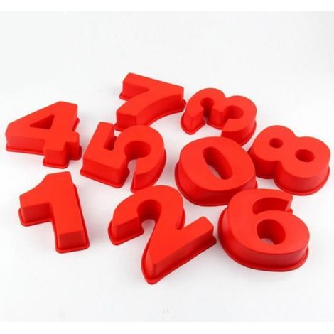 4 Acrylique Nombre Moule à gâteau cuisson gâteaux chiffres 0–9 Moules pour anniversaire anniversaire de mariage 10cm de hauteur (1/4)