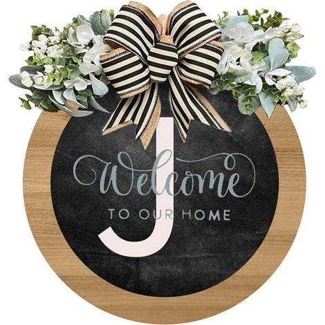 Rondel De Porte - Plaque Décorative Suspendue Pour Entrée - Personnalisable Lettre A À Z - Pour Intérieur Et Extérieur - 1 Pièce