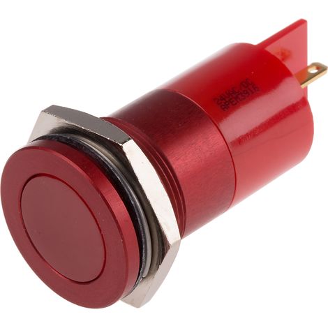 Voyant LED lumineux Rouge RS PRO, dia. 22mm, IP67 ( Prix pour 1 ) (1/2)