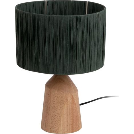 BigBuy Sheer Trapeze lámpara de mesa verde natural