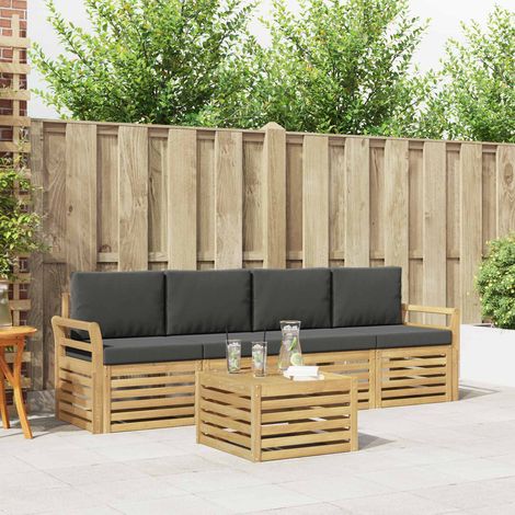vidaXL Outdoor-Sofagarnitur 5 pcs Weiß und Anthrazit Polyester (1/5)