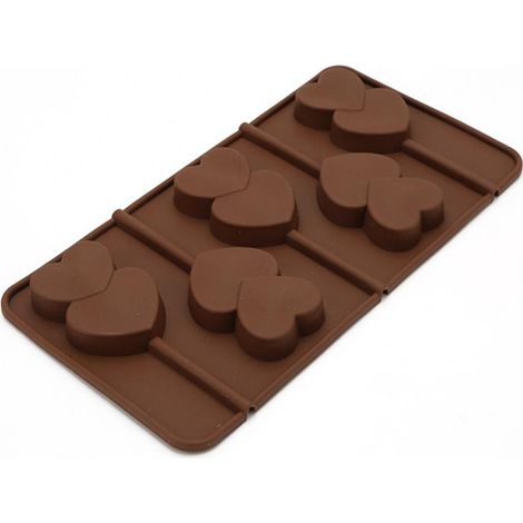 5-teiliges Set hitzebeständiger Silikon-Herzformen für Kaffeelutscher, Pralinen, Schokoladenkuchen und andere Leckereien (1/5)