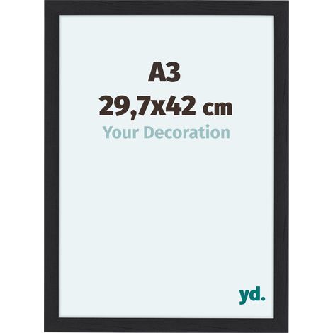 yd. - Cadre photo A3 29.7x42 - Noir Grain de Bois - MDF - Como (1/5)
