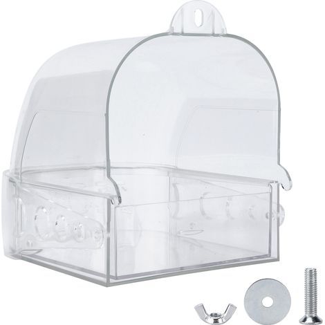 Transparente Hängebadewanne für kleine Papageien und Kanarienvögel (1/5)