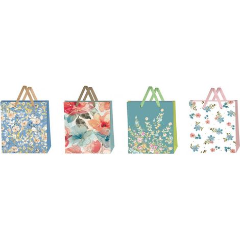 Grande borsa decorativa 30x42x12 cm con fiori misti