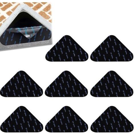 8 Pcs Anti Slip Carpet, Rug Grippers, Anti-Slip Parquet Carpet, Reusable and Washable Anti-Slip Mat, Anti Curling Carpet Grippers Corner for Hardwood Floors, Area Rugs and Rugs (1/5)