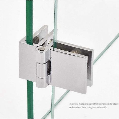 charnières à 90° pour porte en verre, charnières en acier inoxydable pour porte en verre, charnières pliantes pour verre, charnières de fixation pour porte (1/4)