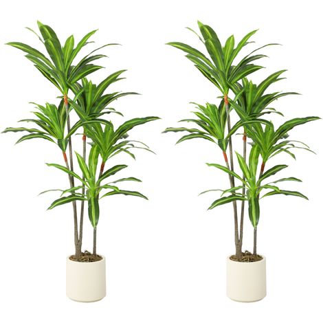 HOMCOM 150cm Lifelike Fake Tree with Bendable Trunks for Home Decor, Green (1/5)