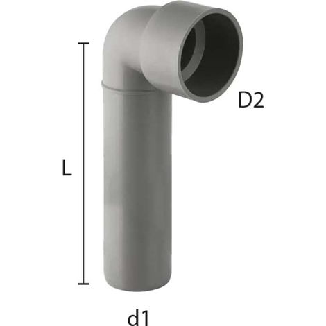 CURVA TECNICA A INNESTO PROLUNGATA SENZA MORSETTO ""BAMPLAST"" Ø40 x Ø46 - L.155 mm