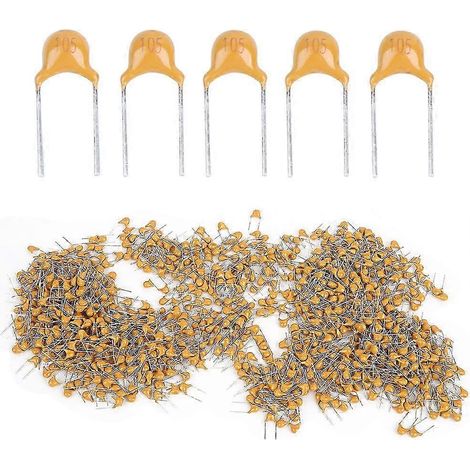 Condensateur céramique 1000 pièces, modèle monolithique 1UF, pas de broche 5,08 mm, tension 50V CC, tolérance 10%, composants électroniques pour circuits imprimés. (1/5)
