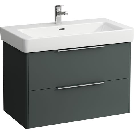 Meuble sous-vasque BASE F. PRO S 530 x 810 x 440 mm, 2 tiroirs, gris trafic (1/5)
