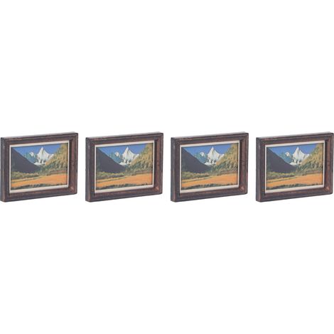 Ensemble de 4 cadres photo à l'échelle 1:12 pour maisons de poupées, simulant des peintures à l'huile, pour la décoration intérieure, cadres photo miniatures pour maison de poupée type 2. (1/5)