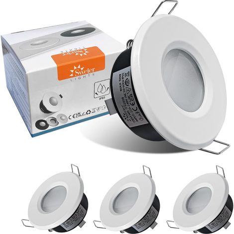 4x Blanc Encastré led IP65 Spot étanche 5W Encastrable Spot LED Blanc Chaud 3000K, Éclairage Plafond Encastré pour salle de bains, cuisine, salon, couloir(incl. Douille GU10)