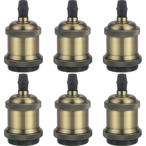 NORCKS 6PCS E27 Vintage Simple Lamp Base Vintage Ceiling Lights Indoor Pendant Light Bronze 2