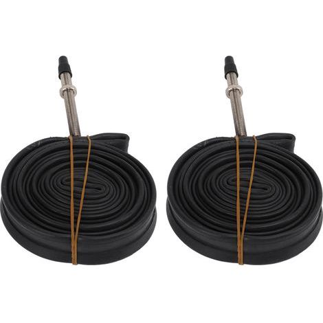 Lot de 2 chambres à air pour vélo de route/VTT, en caoutchouc butyle, diamètre intérieur 700x23C, valve française, diamètre 60 mm. (1/5)