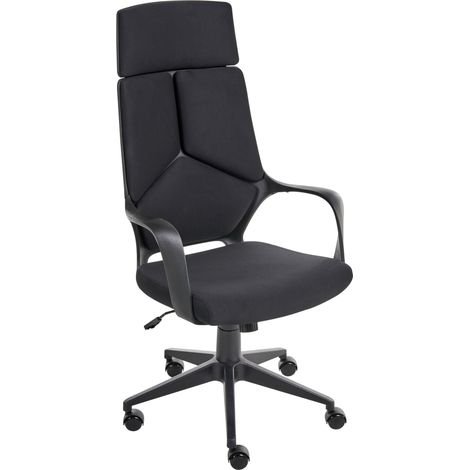 Office Chair Black Fabric Swivel Desk Computer Adjustable Seat Reclining Backrest DELIGHT (1/5)