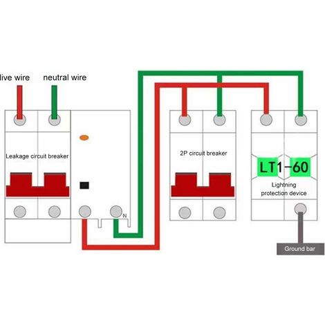 LT1-20 Parafoudre photovoltaïque CC 1000 V 10-20 kA/2 pôles