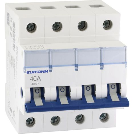 30023 Eur'ohm Interrupteur Sectionneur 4p 40a Ac22a à Coupure Pleinement Visible