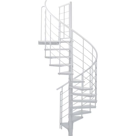 Minka Spindeltreppe Spino Smart 38 - 305,5cm Geschosshöhe Weiß 160cm Durchmesser
