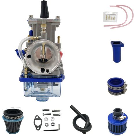 Throttle cable and main jet kit for PWK 24mm carburetor, 212-196cc, blue 404-120 (1/4)