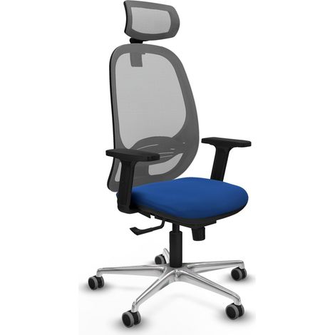 Chaise piqueras y crespo Cilanco tissu gris faux cuir bleu (1/2)