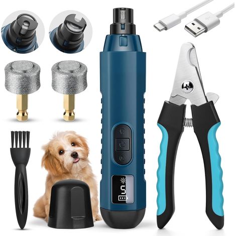 Coupe Griffes Chien et Lime Ongle Chien, 5 Vitesses Lime a Ongle Electrique pour Chien avec 2 Lumières LED Professionnel Rechargeable Coupe Griffe Chats Chiens de Grande Moyenne et Petite (1/5)